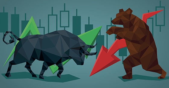 bull and bear stocks graphic