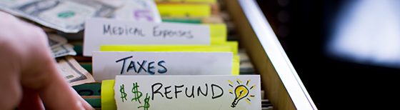 tax refund filing cabinet