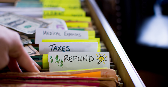 tax refund filing cabinet