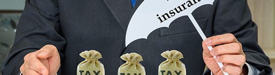 life insurance umbrella over tax bags
