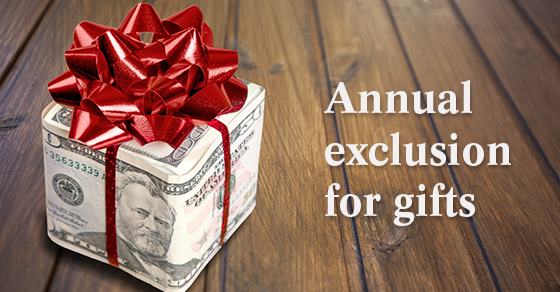 annual exclusion for gifts graphic